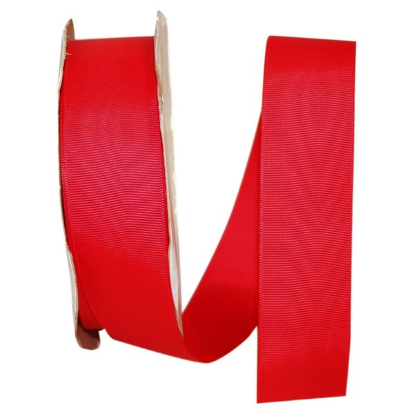 Reliant Ribbon 10.5 in. 50 Yards Grosgrain Style Ribbon, Hot Red 4900-252-09K